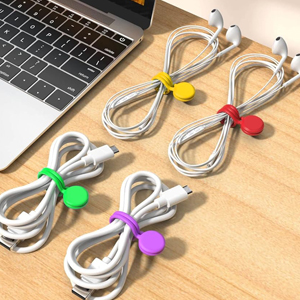 ZORBES 10 Pcs Magnetic Cable Ties, Reusable Cord Wrap, Fridge Clips