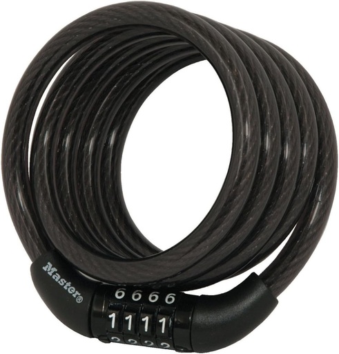 [BRSWIYQLCUIRAA3A] Master Lock Bike Lock Cable with Combination Black, 8143D