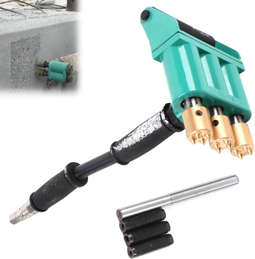 [BRSREEIQOYBQKCTF] Hand-Held Pneumatic Concrete Chisel, 3-Head Concrete Chisel, For Bridges, Tunnels, Subway Construction