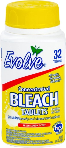 [BRSWYYA5OYDR4F35] Evolve Concentrated Bleach Tablet 32 ct Fresh Lemon (1 pack)