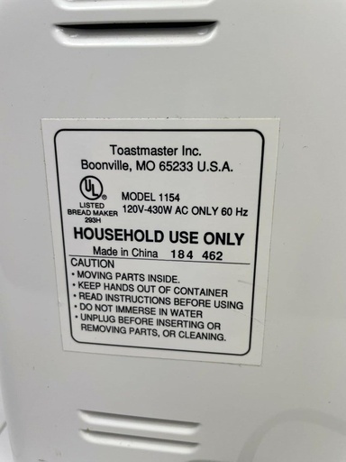 [BRSW22QTOUAWCHT3] Paddle for Toastmaster Breadmaker Bread Maker Model 1154 only