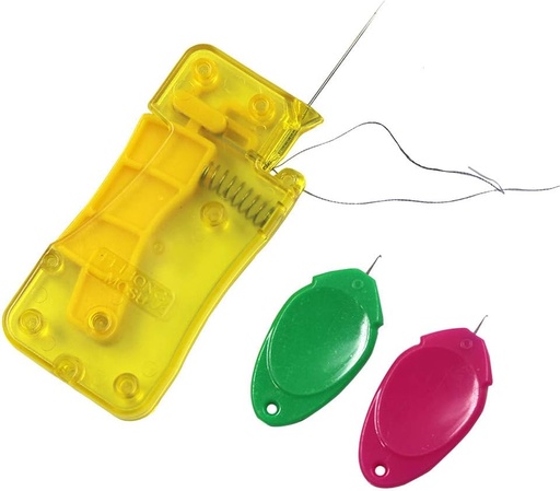 [BRSWYFIPBUNGACDF] Automatic Needle Threader, with 2 Pcs Plastic Needle Threader Easy Needle Threader Tool Sewing Accessories