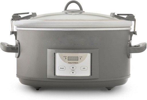 [BRSROHA7BYCGCC3Z] 7-Quart Cook and Carry Programmable Slow Cooker, Grey