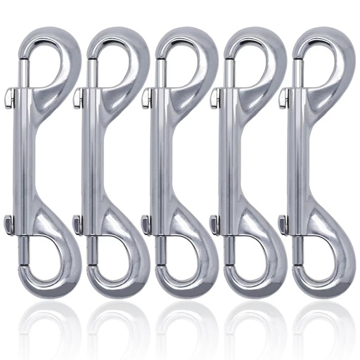 [BRSRMAYKOB7QO2Y7] Double Ended Bolt Snaps Hook Trigger Clips Chain Metal Clips Sliver 4.7 Inch 5pcs