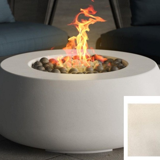 [BRSROFTROQCWMG3P] Lakeview Outdoor Designs Balance Way 42 Inch Round GFRC Concrete Natural Gas Fire Pit Table in Coastal