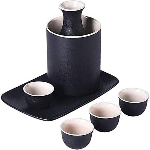 [BRSREHT6CV6AYE3K] Sake Pots & Sets Japanese Sake Set Traditional Sake Cup Ceramic for Home, Include 4 Cup,Sake Set (A)