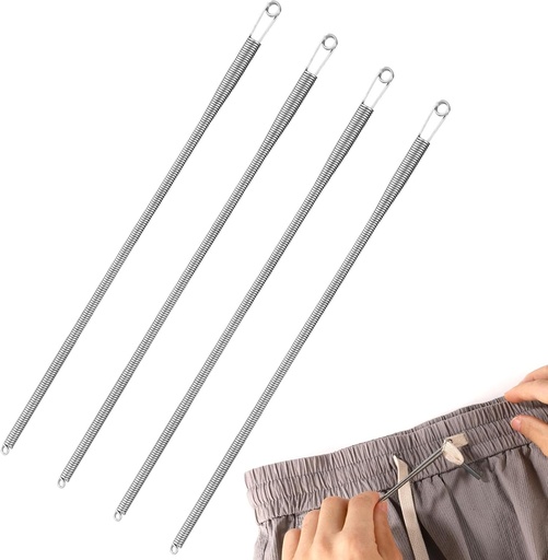 [BRSREYIKDF6QE3D5] 4pcs Spring Drawstring Threader Tool, Rope Threader Clip Metal Elastic Drawstring Puller String Replacement Threading Tool for Hoodies Pants Jackets Coat Sweatpants